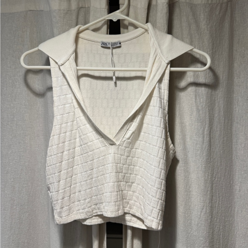 Zara Women's White Sleeveless Top